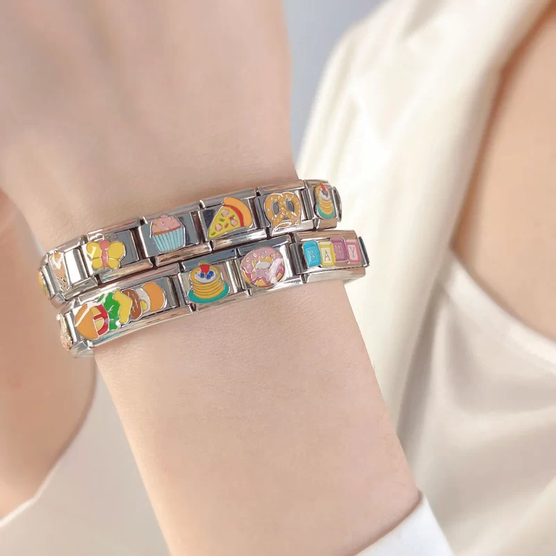 Food Hamburger Ice Cream Charm Italian Links Fit 9mm - Image 2