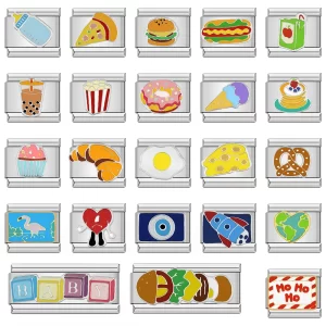 Food Hamburger Ice Cream Charm Italian Links Fit 9mm