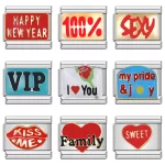 Color Glaze Sexy Family Sweet Kiss Me VIP Charm Links Fit 9mm