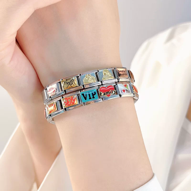Color Glaze Sexy Family Sweet Kiss Me VIP Charm Links Fit 9mm - Image 3