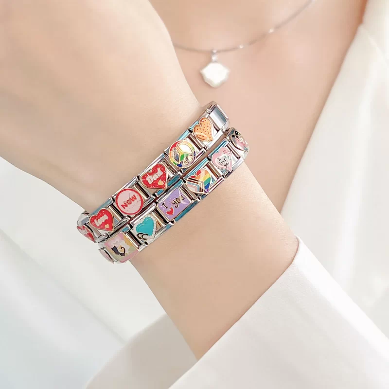 Heart Mom Dad Beast Round Charm Italian Links Fit 9mm Bracelet - Image 2