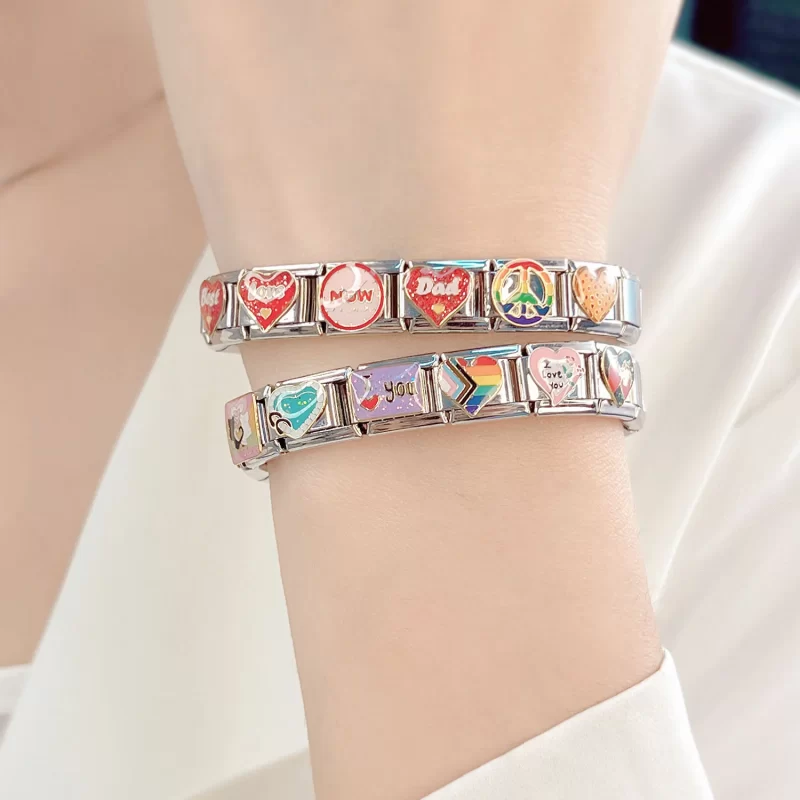 Heart Mom Dad Beast Round Charm Italian Links Fit 9mm Bracelet - Image 3
