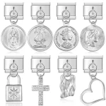 New Love Heart Cross Wing Charm Italian Link Fit 9mm