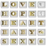 26 Gold Letters Italian Charm Links Fit 9mm