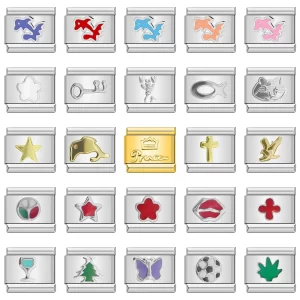 Butterfly Dolphin Cross Flower Star Italian Links Charm Fit 9mm