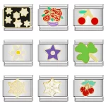 Glaze Flower Star Snowflake Cherry Italian Links Charm Fit 9mm