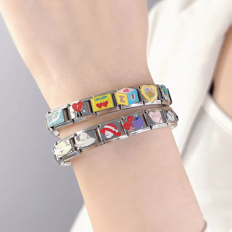 Glaze Heart Sun Flower Rabbit Italian Charm Fit 9mm Bracelet - Image 2
