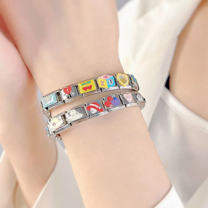Glaze Heart Sun Flower Rabbit Italian Charm Fit 9mm Bracelet - Image 3