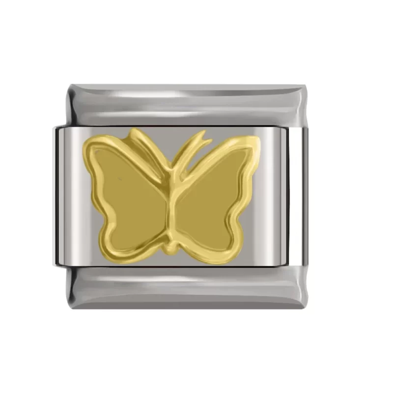 Gold Butterfly Cross Flower Dolphins Italian Charm Links Fit 9mm - Image 2