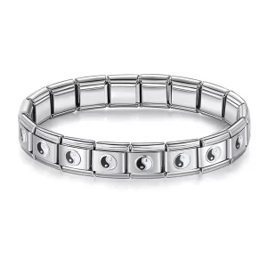 Tai Chi 9mm Width Stainless Steel Bracelet Bangle