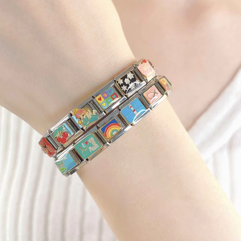 9mm Width Flower Star Snowflake Cherry DIY Bracelet - Image 2