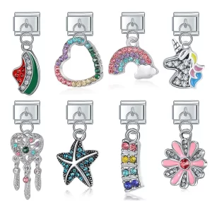 Heart Star Moon Unicorn Flower Owl Butterfly Lightning Fit 9mm