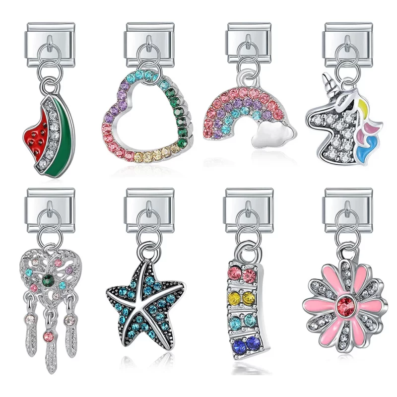 Heart Star Moon Unicorn Flower Owl Butterfly Lightning Fit 9mm
