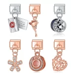 Rose Flower Heart Flower Envelope Charm Italian Links Fit 9mm