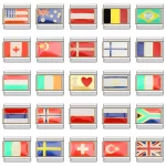 World National Flag Italian Charm Fit 9mm