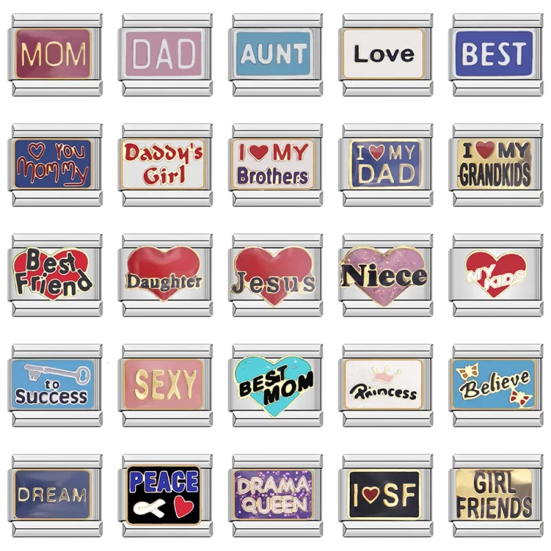 Sweet Aunt Mom Dad Love Niece Charm Links Fit 9mm