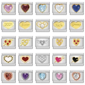 Sweet Romantic Heart Love Charm Links Fit 9mm