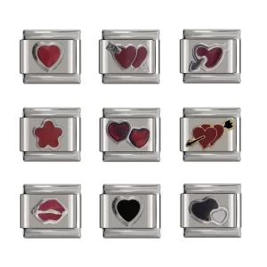 Romantic Red Heart Love Italian Charm Fit 9mm