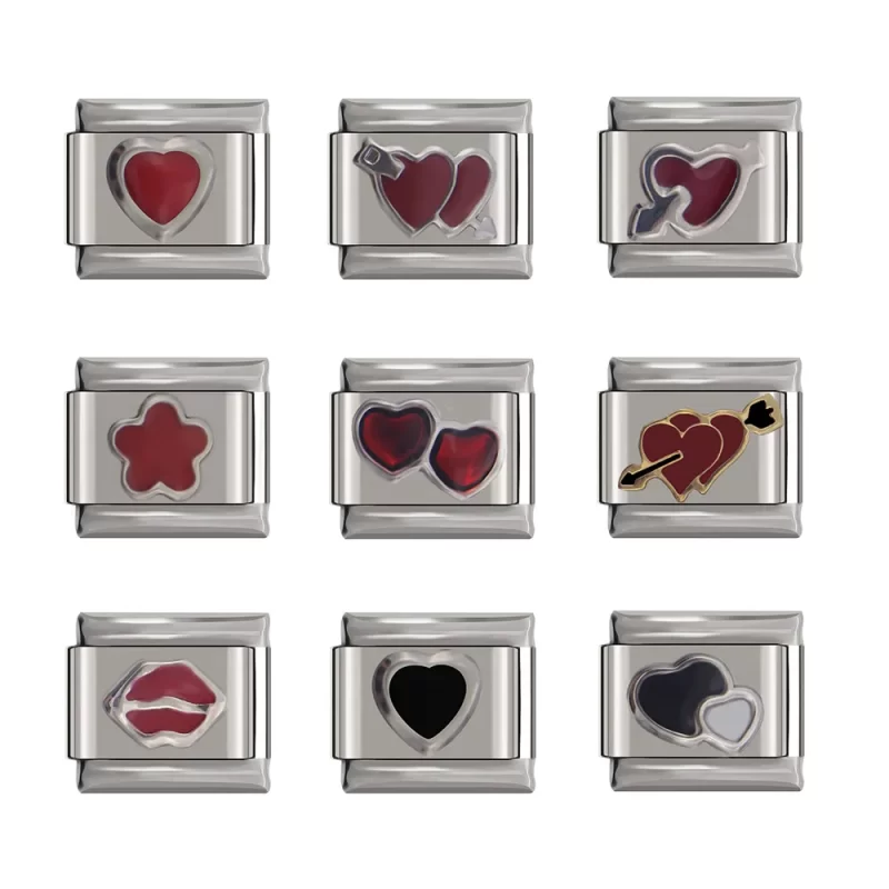Romantic Red Heart Love Italian Charm Fit 9mm