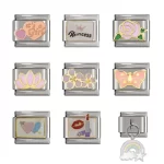 Flower Princess Rainbow Heart Italian Charm Links Fit 9mm