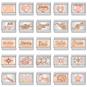 Rose Heart Musical Instruments Italian Charm Links Fit 9mm