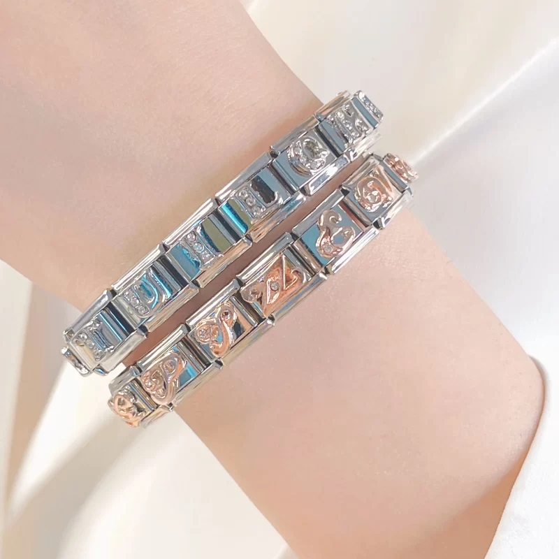26 Letters A-Z Dazzling CZ Italian Charm Fit 9mm Bracelet - Image 3