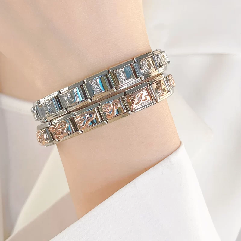 26 Letters A-Z Dazzling CZ Italian Charm Fit 9mm Bracelet - Image 4