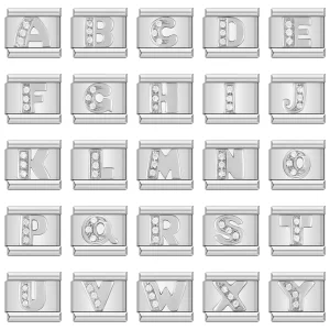 26 Letters A-Z Dazzling CZ Italian Charm Fit 9mm Bracelet