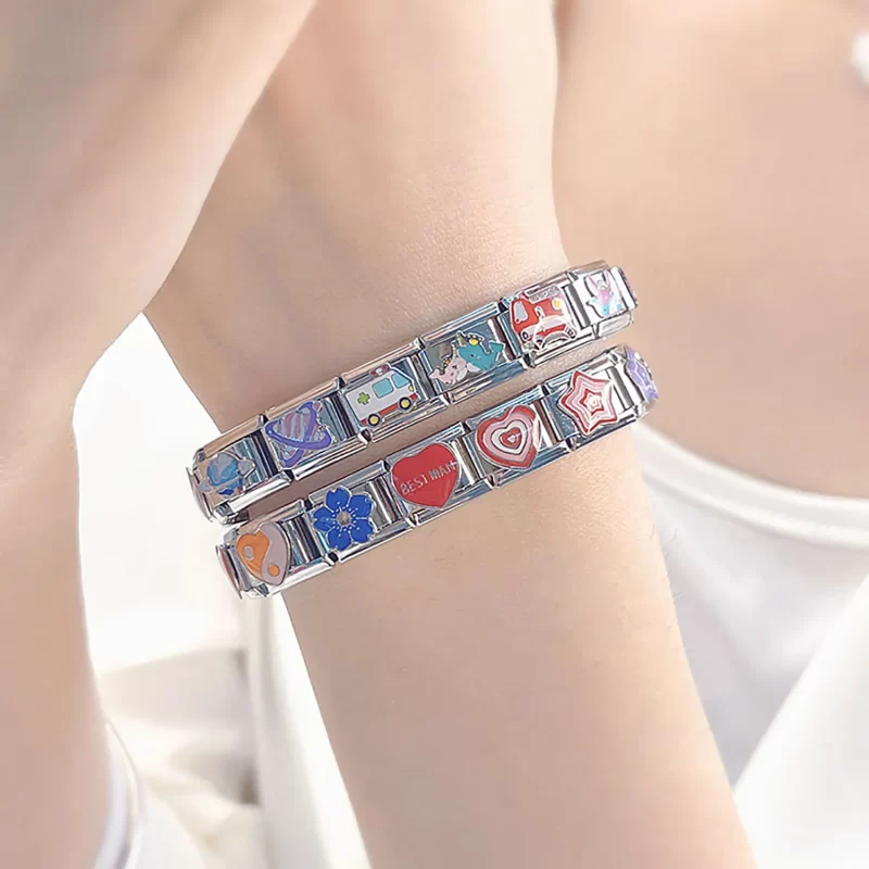 Romantic Colour Heart Star Flwoer Tai Chi Italian Charm Fit 9mm - Image 2