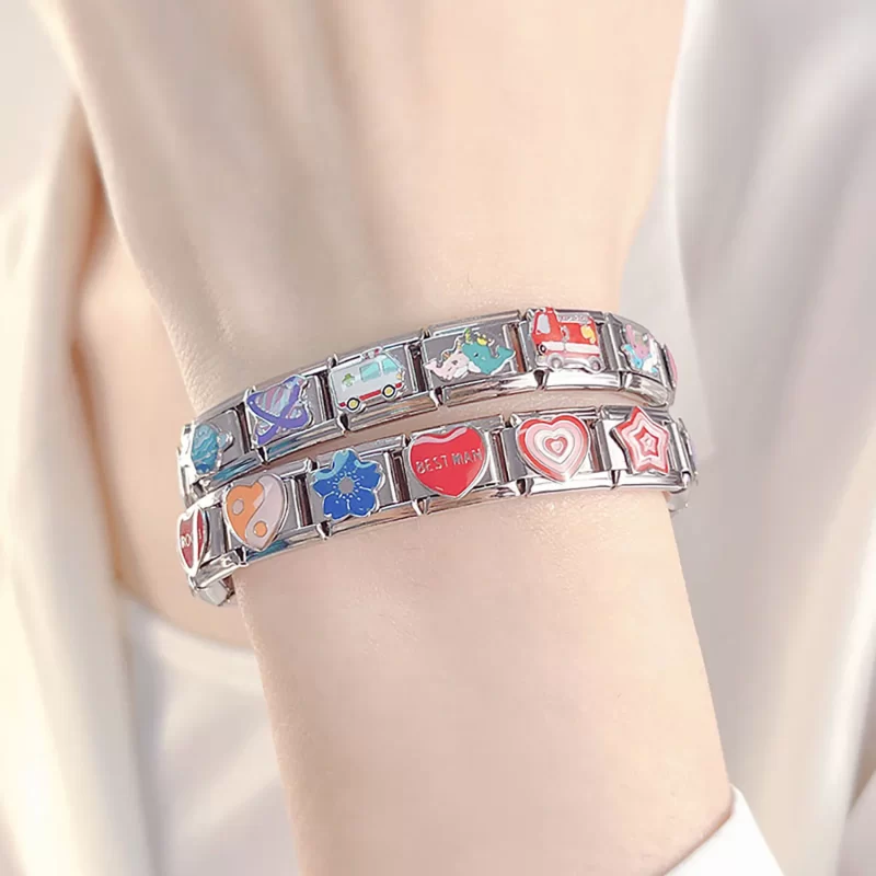 Romantic Colour Heart Star Flwoer Tai Chi Italian Charm Fit 9mm - Image 3