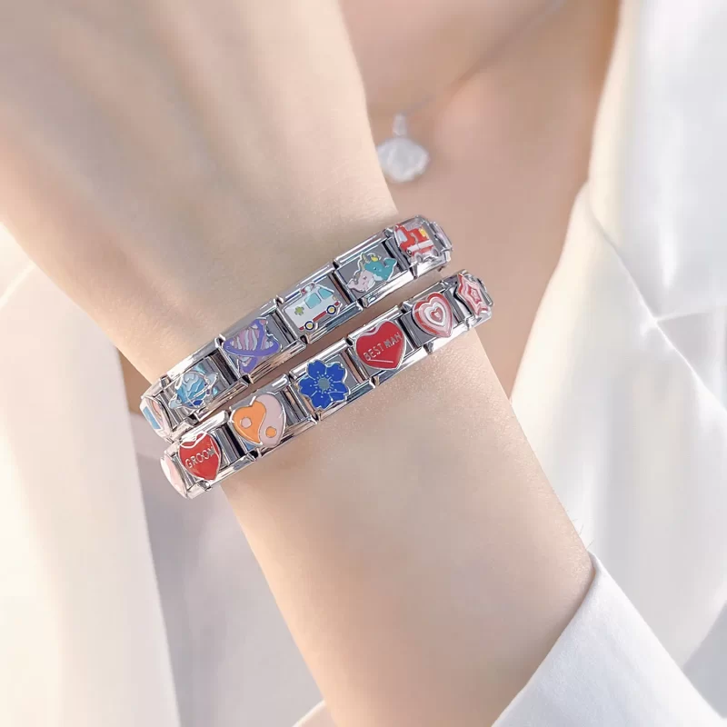 Romantic Colour Heart Star Flwoer Tai Chi Italian Charm Fit 9mm - Image 4