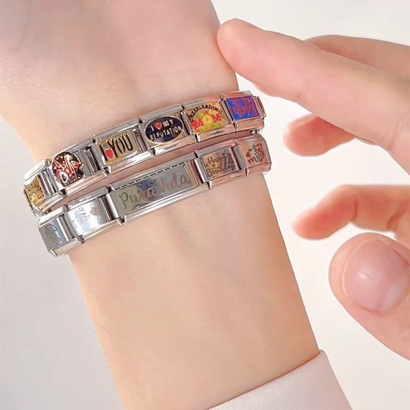 9mm Width MOM Dream Love Italian Charm Bracelet - Image 5