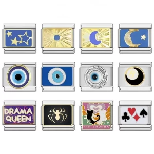 Eye Moon Star Fish Spider Poker Queen Charm Fit 9mm
