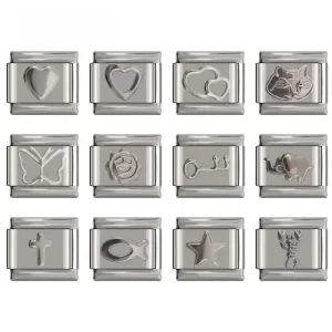 9mm Width Heart Star Key Fish Cat Italian Charm Bracelet