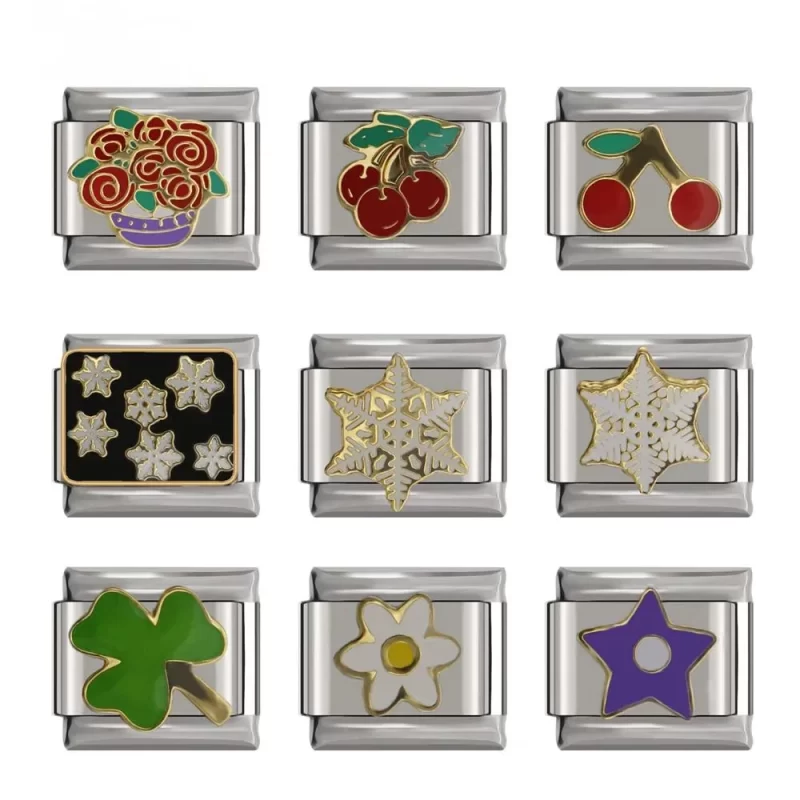 9mm Width Flower Star Snowflake Cherry DIY Bracelet