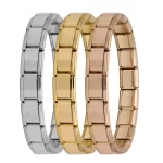 9mm Width Itanlian Elastic Charm Bracelet Stainless Steel Bangle ST