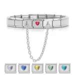 Stainless Steel Bracelet Romantic Heart Charm Links Chain Bracelet GDJ033