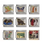 9mm Width Cat Fish Bird Panda Italian Charm