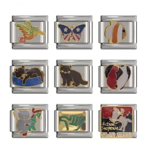 9mm Width Cat Fish Bird Panda Italian Charm