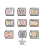 Heart Butterfly Flower Star Italian Charm Fit 9mm Bracelet