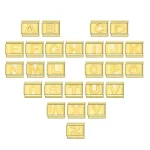 Gold 26 Letters A-Z Italian Charm Fit 9mm Bracelet