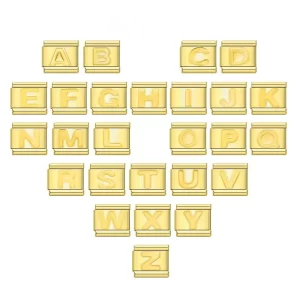 Gold 26 Letters A-Z Italian Charm Fit 9mm Bracelet