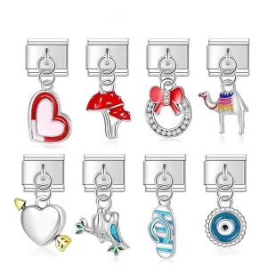 Heart Eye Mushroom Camel Slippers Italian Charm Fit 9mm