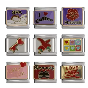 9mm Width Coffee Key SPA Love Italian DIY Charm